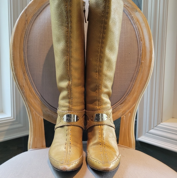 Vintage-FENDI Selleria GOLD leather boots - Picture 1 of 12